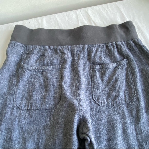 SoHo Grey Linen Blend Pull-On Draw String Wide Legs Pants - Picture 8 of 9